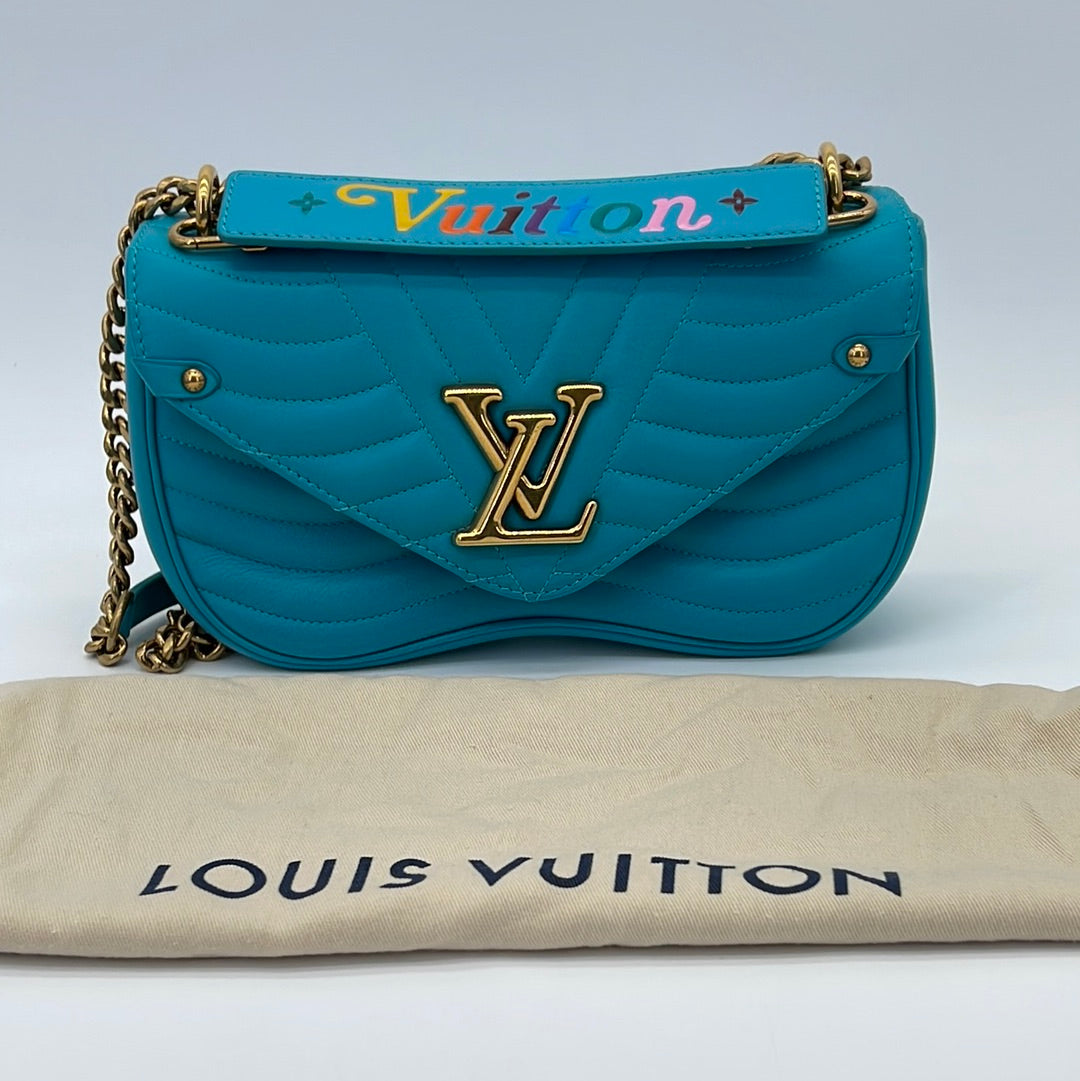 Louis Vuitton New Wave Chain Shoulder Bag PM Blue Leather for sale online