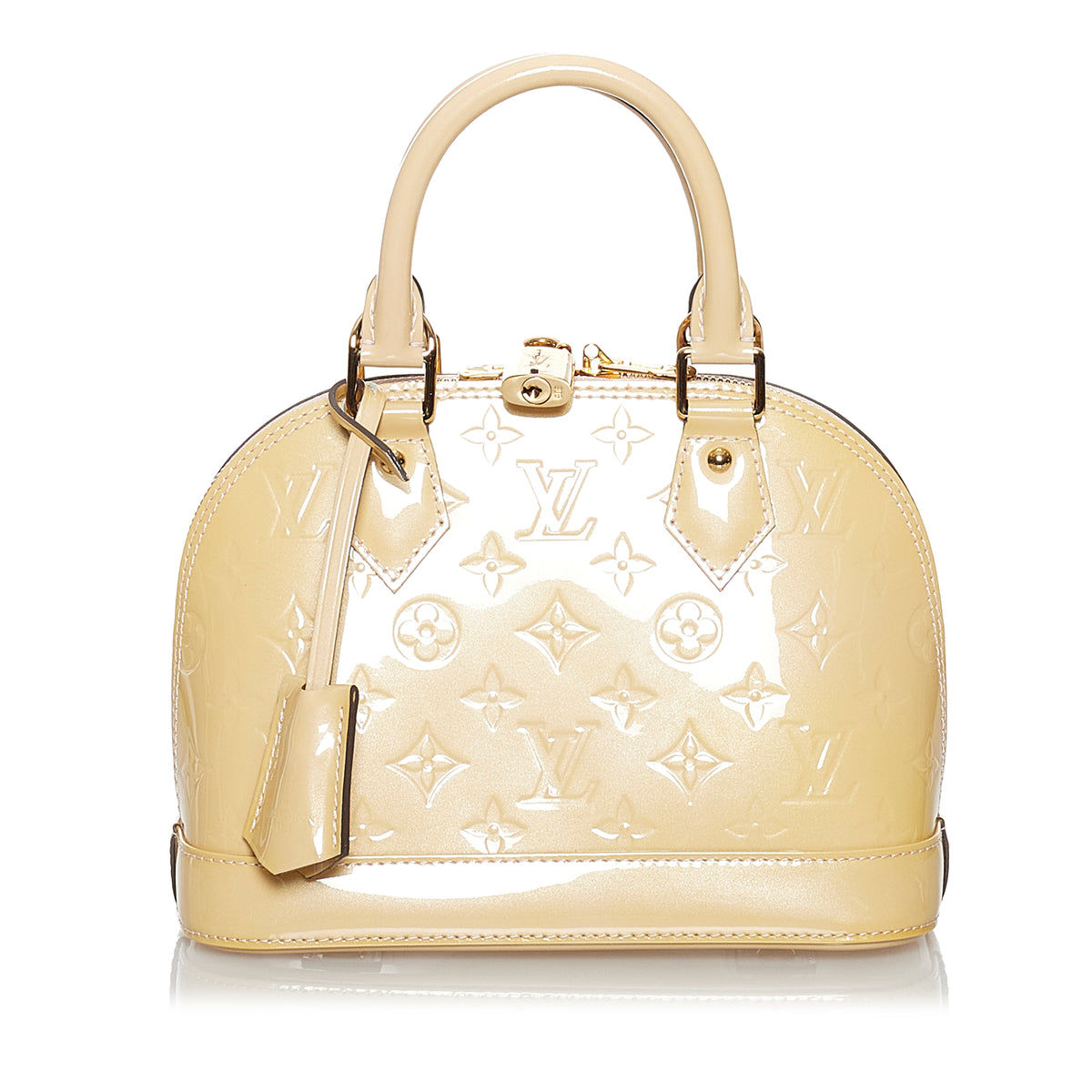 Louis Vuitton Vernis Alma MM Cream Bag - ADL1233