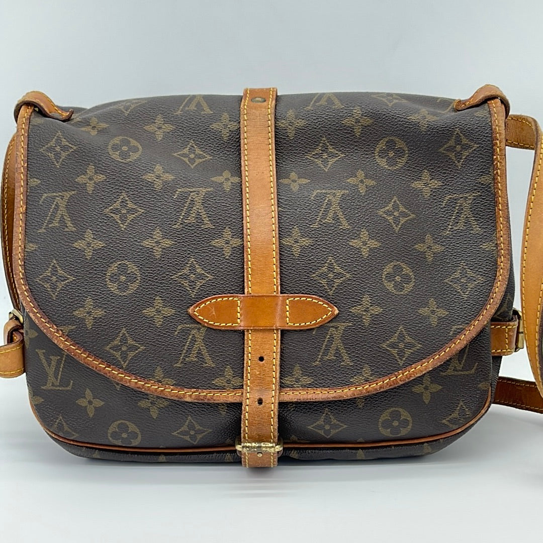 Brown Louis Vuitton Monogram Saumur 25 Crossbody Bag