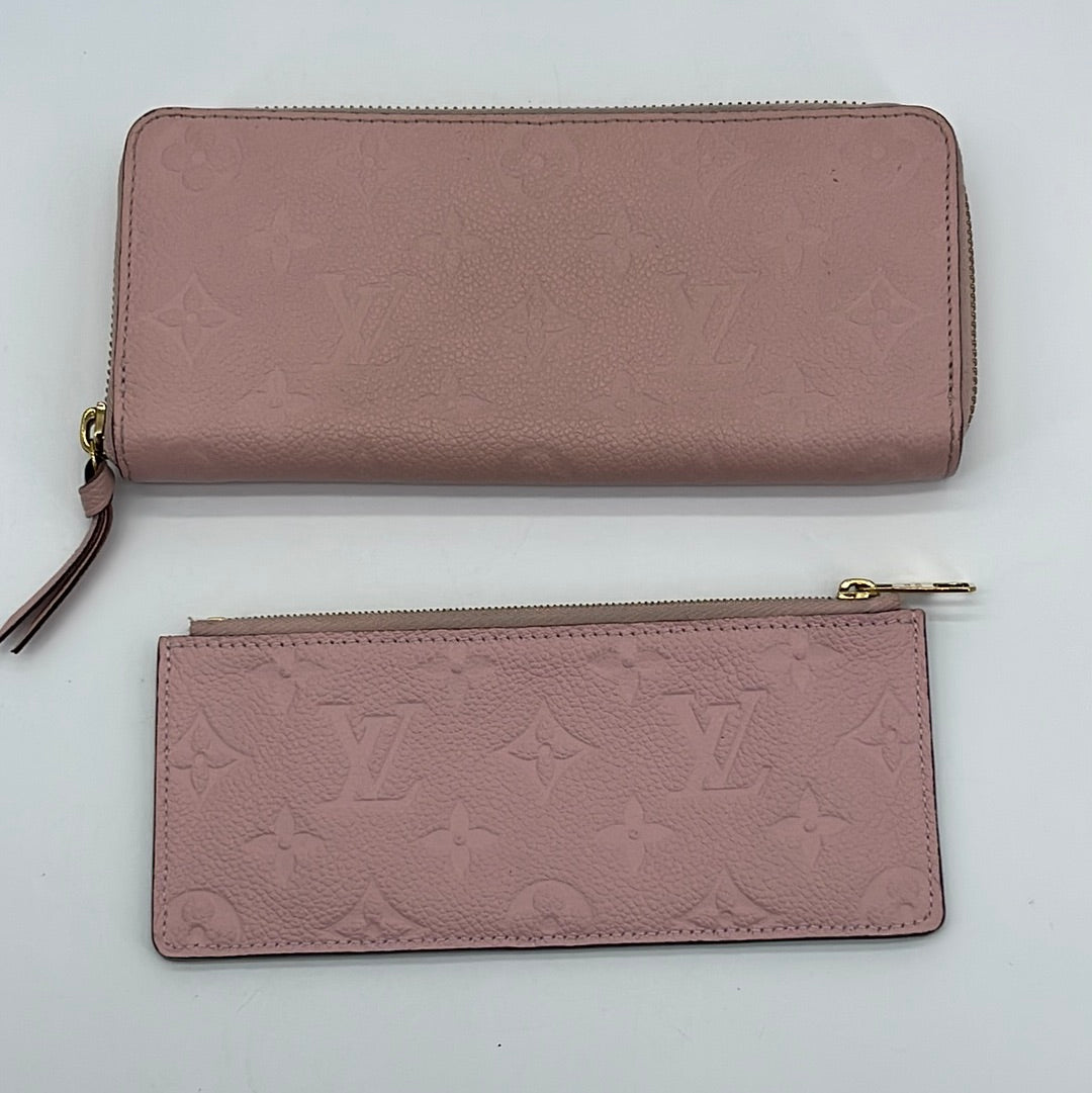 Preloved Louis Vuitton Pink Monogram Empreinte Portefeuille Clemence Wallet TN0116 092923