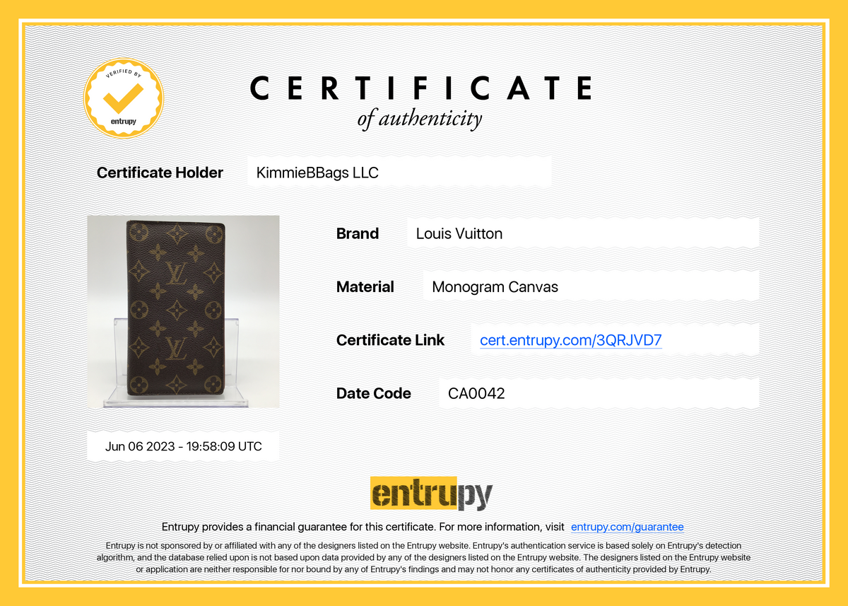 Preloved Louis Vuitton Monogram Porte Valeurs Organizer Wallet CA0042 –  KimmieBBags LLC