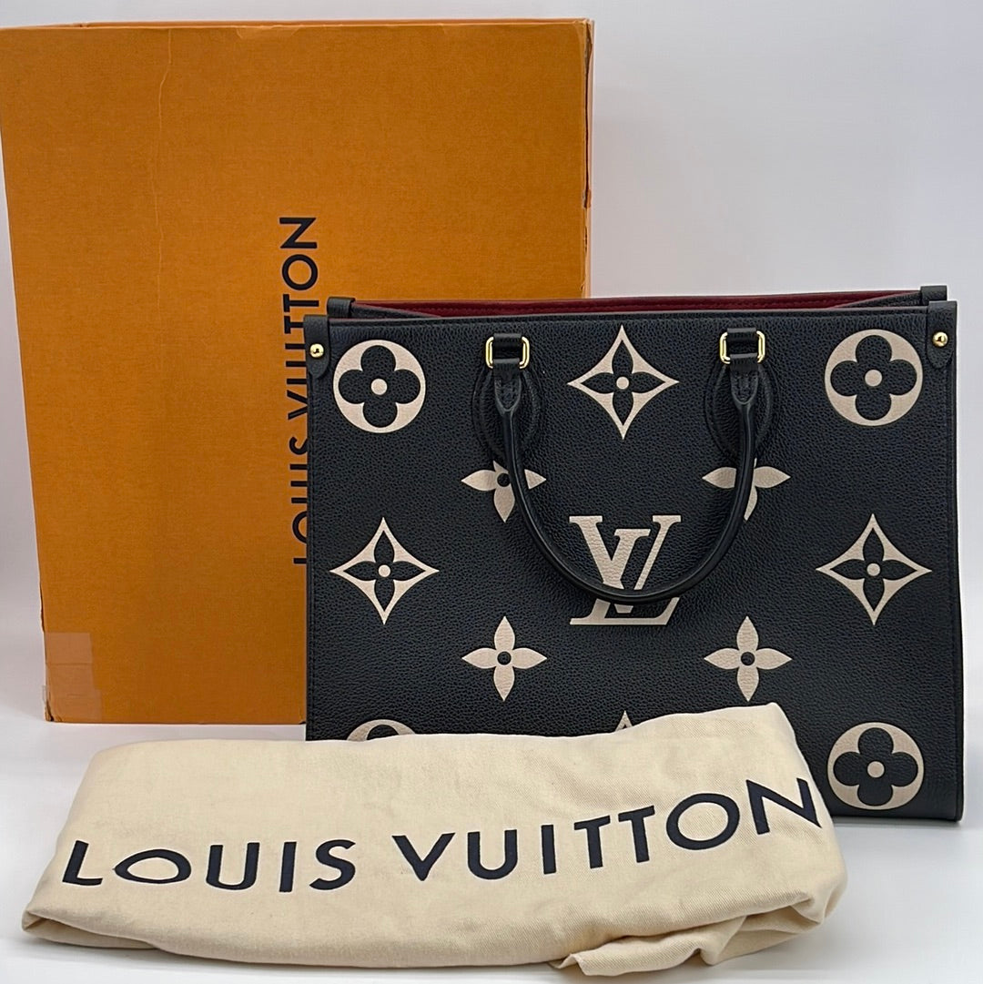 Preloved Louis Vuitton Beige and Black Giant Monogram Empreinte MM OnT –  KimmieBBags LLC