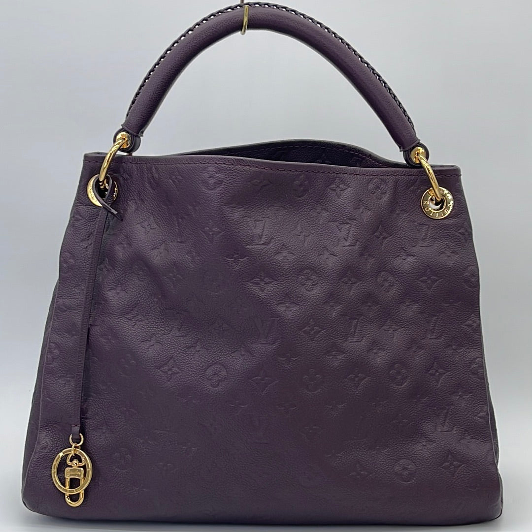 LOUIS VUITTON Artsy MM Monogram Empreinte Leather Aube Purple Handbag  M93828