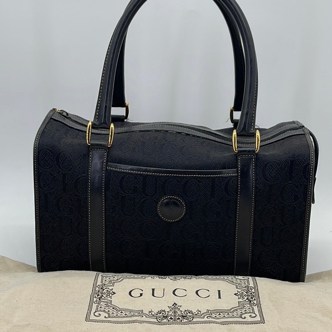 Gucci vintage boston bag black hot sale