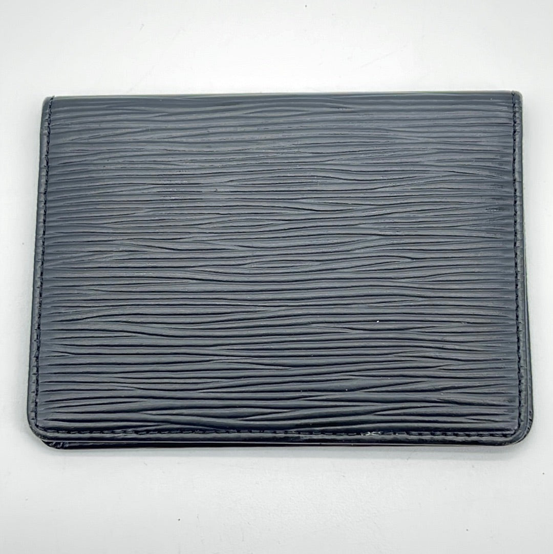 Louis Vuitton Black Epi Leather ID Holder Card Case Wallet