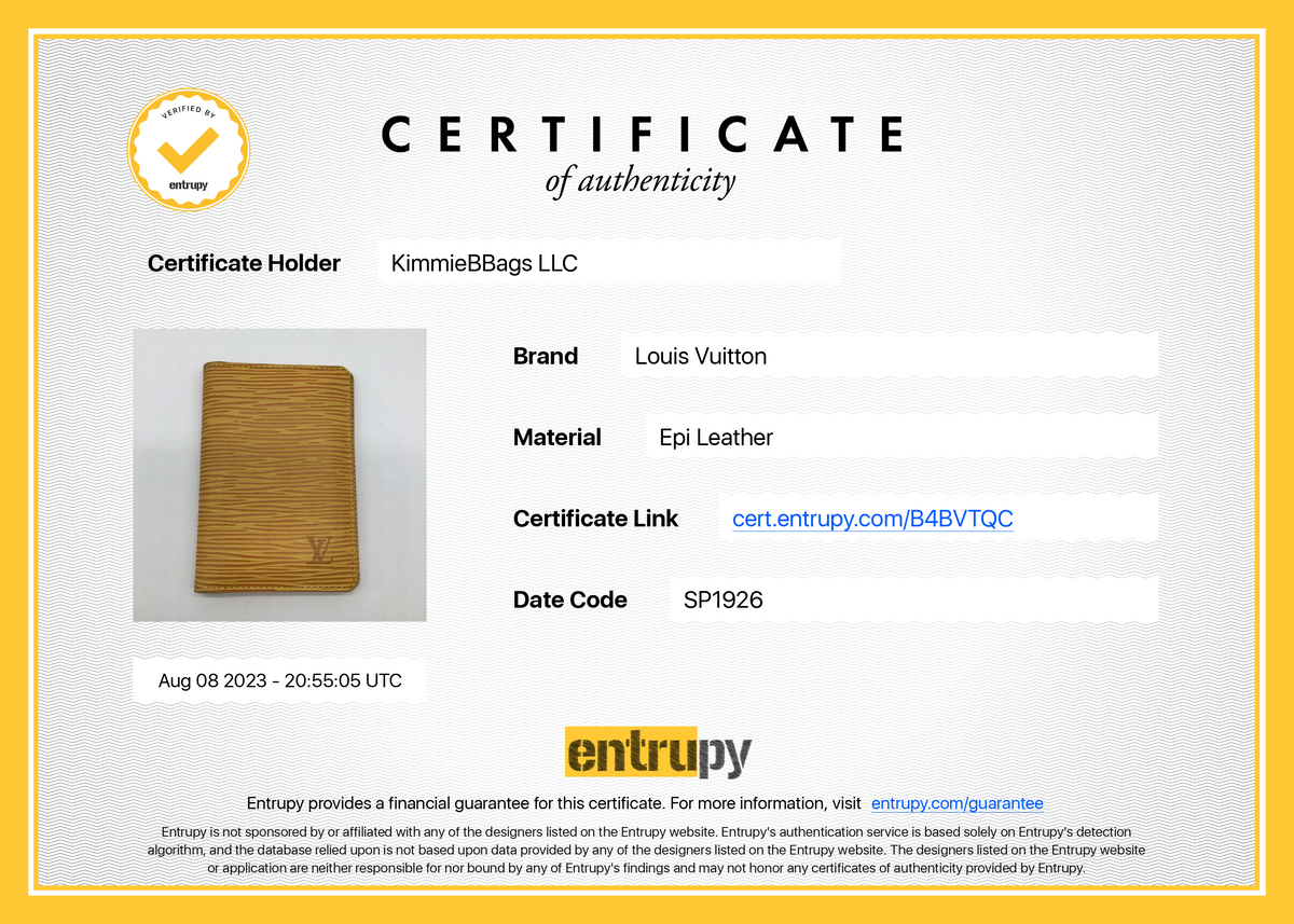 LOUIS VUITTON Epi Pass/Card Case yellow - Preowned Luxury