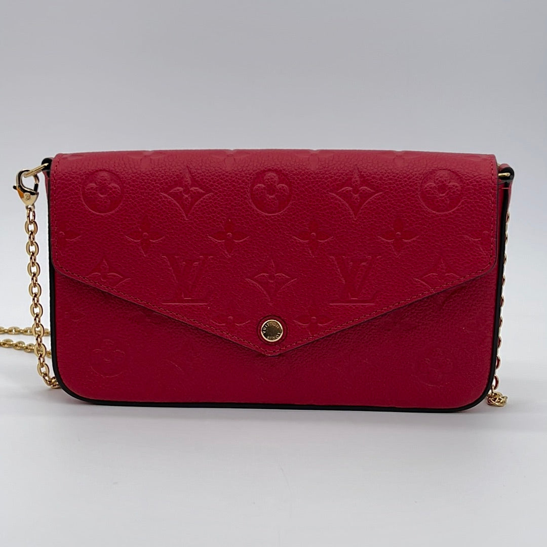 Louis Vuitton Felicie Pochette Empreinte Red