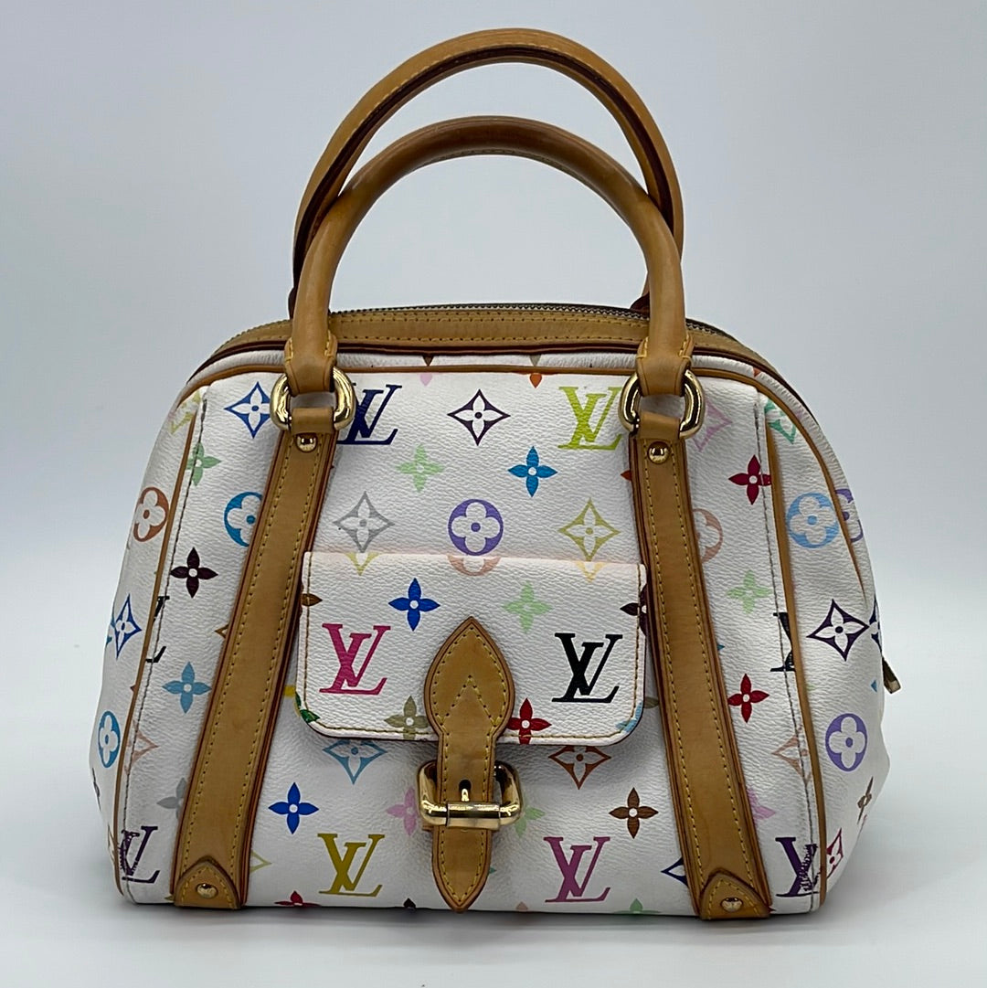 Preloved LV Monogram White Multicolore Priscilla Handbag KRV49B6