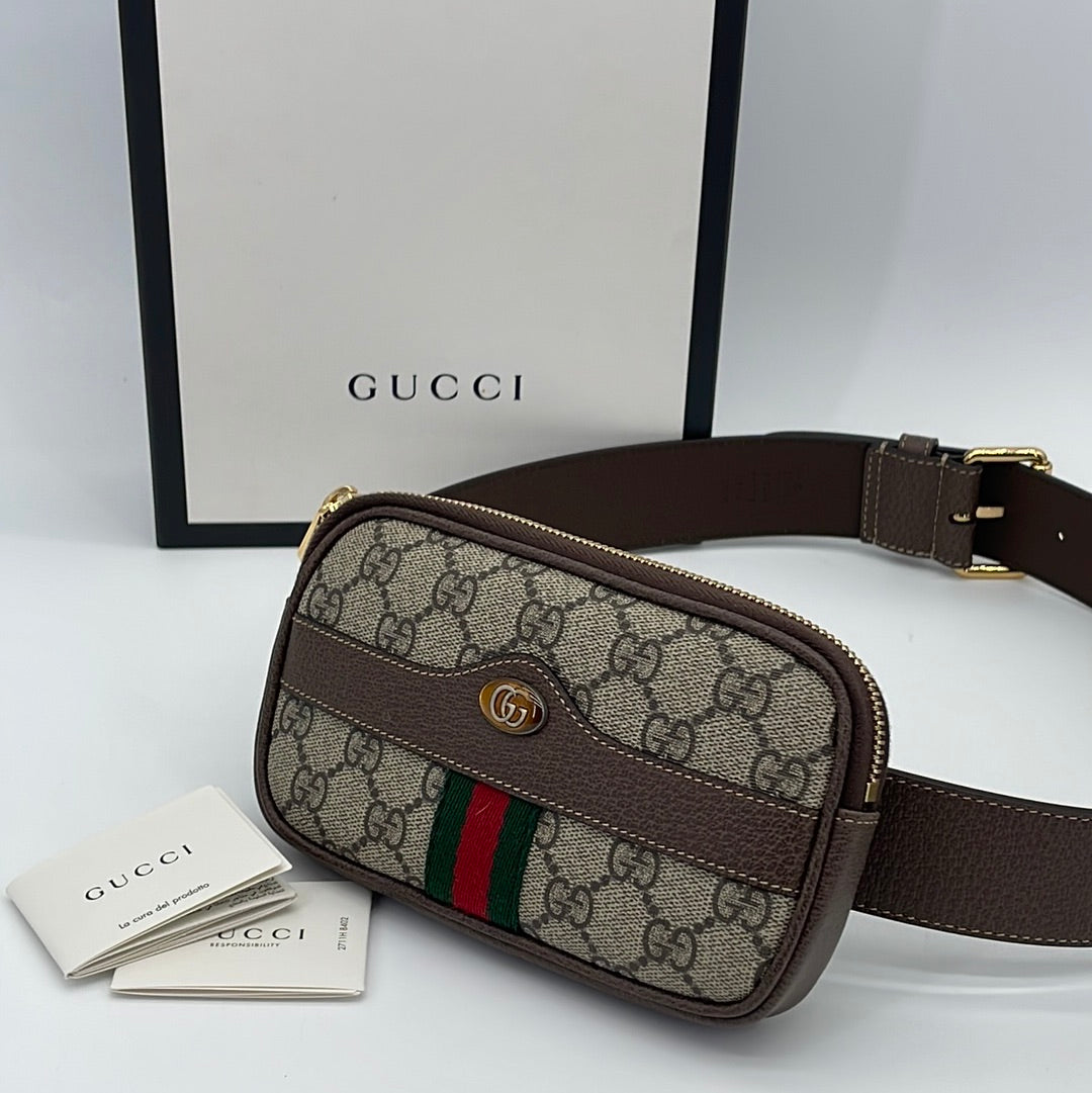 Gucci Ophidia GG Belt Bag - Grey