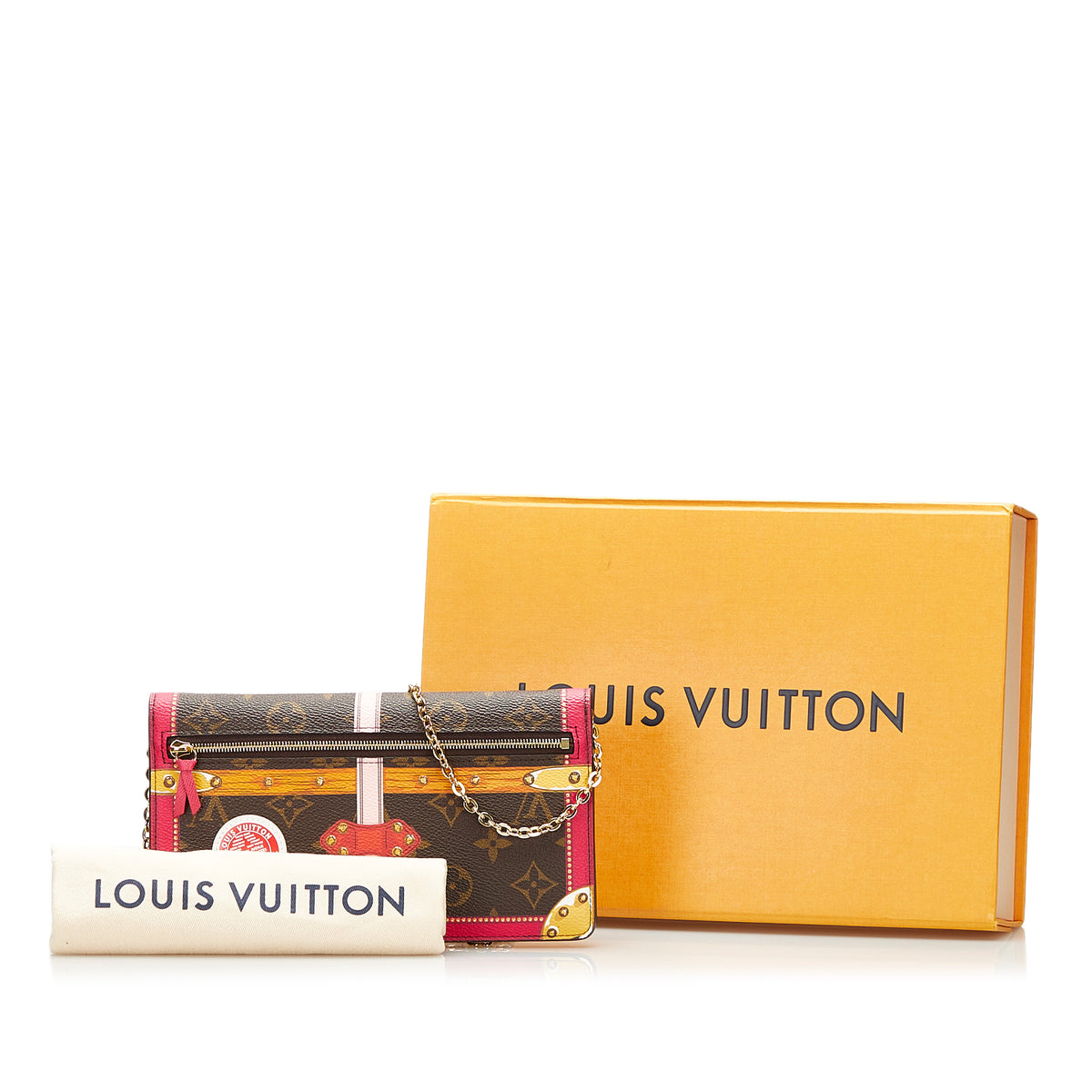 Louis Vuitton Monogram Summer Trunks Pochette N60108 Pink Cloth