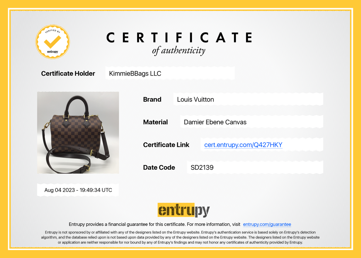 PRELOVED Louis Vuitton Speedy 25 Damier Ebene Bandolier Bag 3VD3H7W 06 –  KimmieBBags LLC