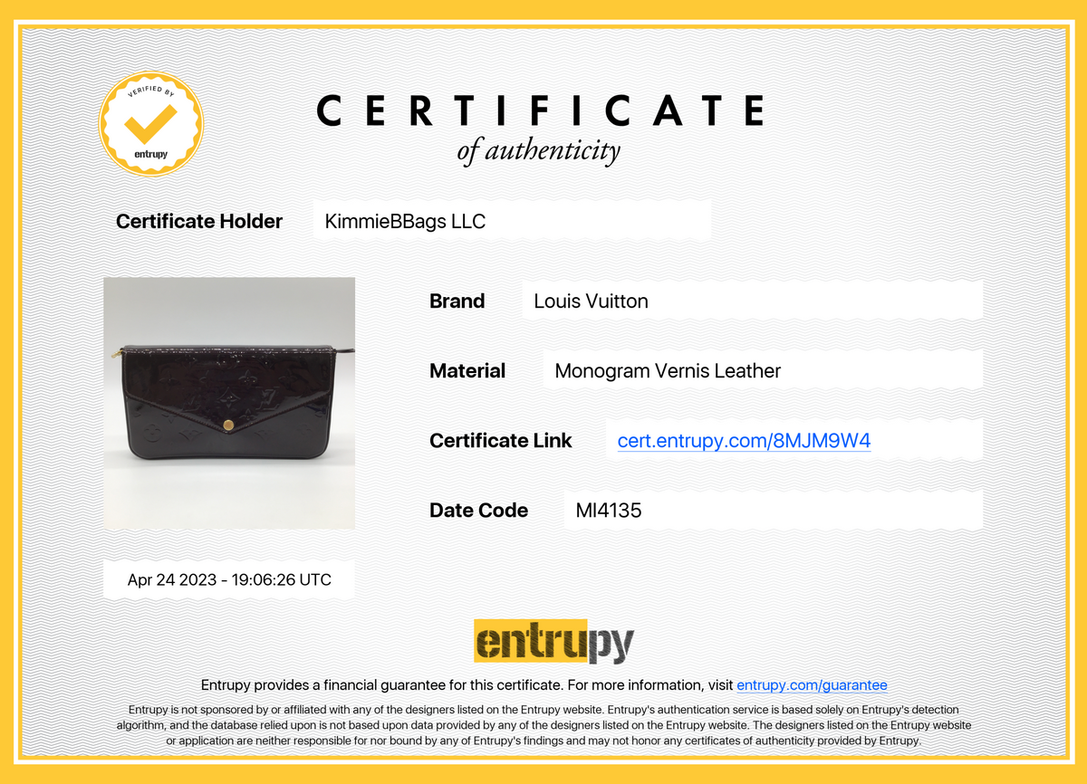 Preloved Louis Vuitton Felicie Pochette Vernis Leather Bag MI4135