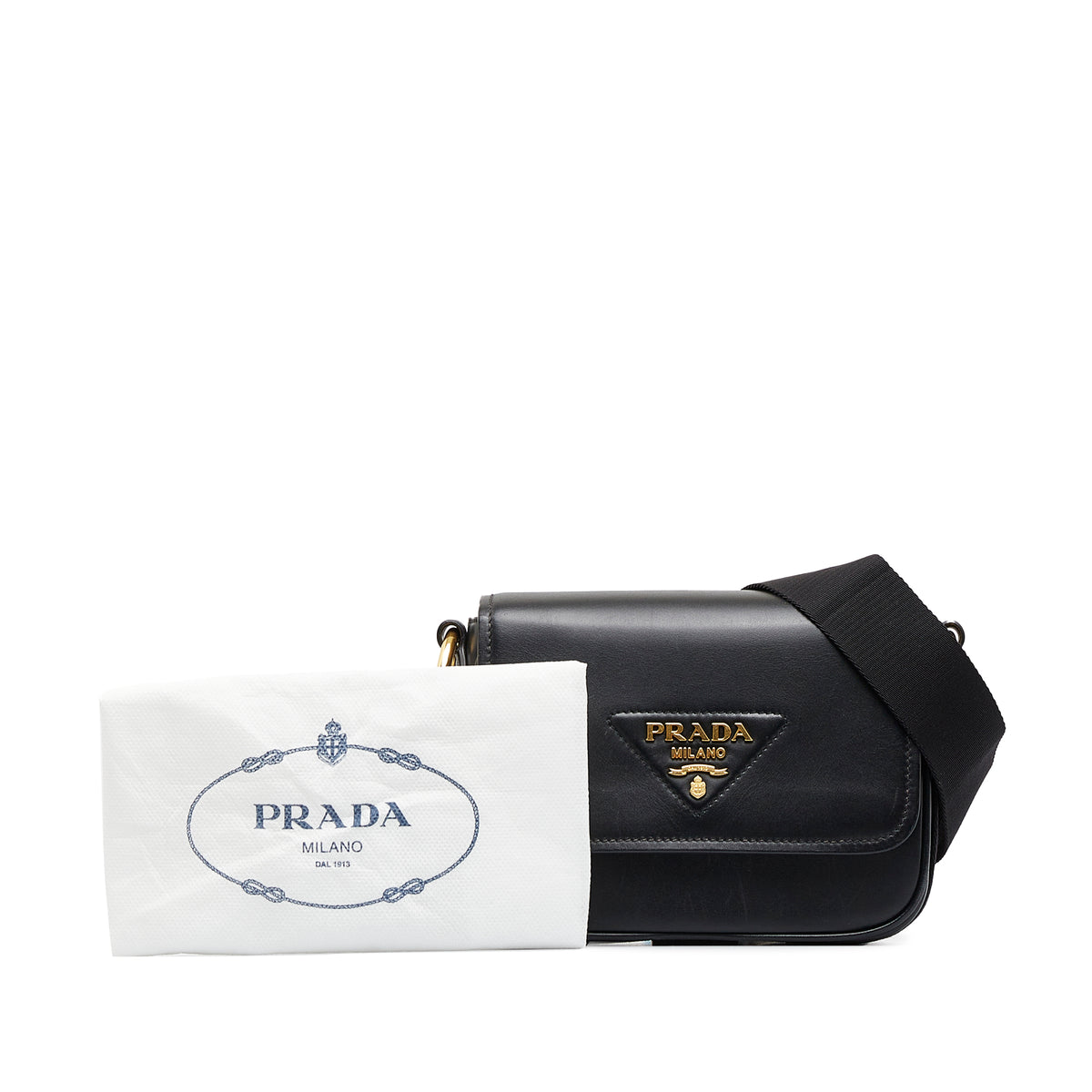 Preloved Prada Black City Calf Identity Flap Crossbody Bag 247 0092623 –  KimmieBBags LLC
