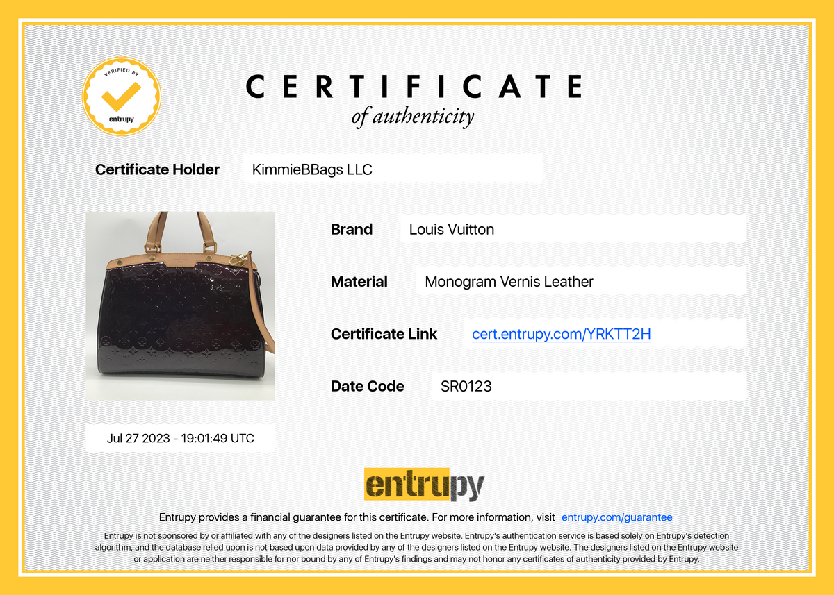 LOUIS VUITTON HANDBAG, Certificate of Authenticity Included