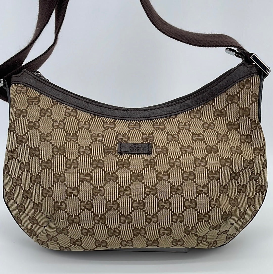 Pre-owned Gucci 2000s Half-moon Shoulder Bag In Brown