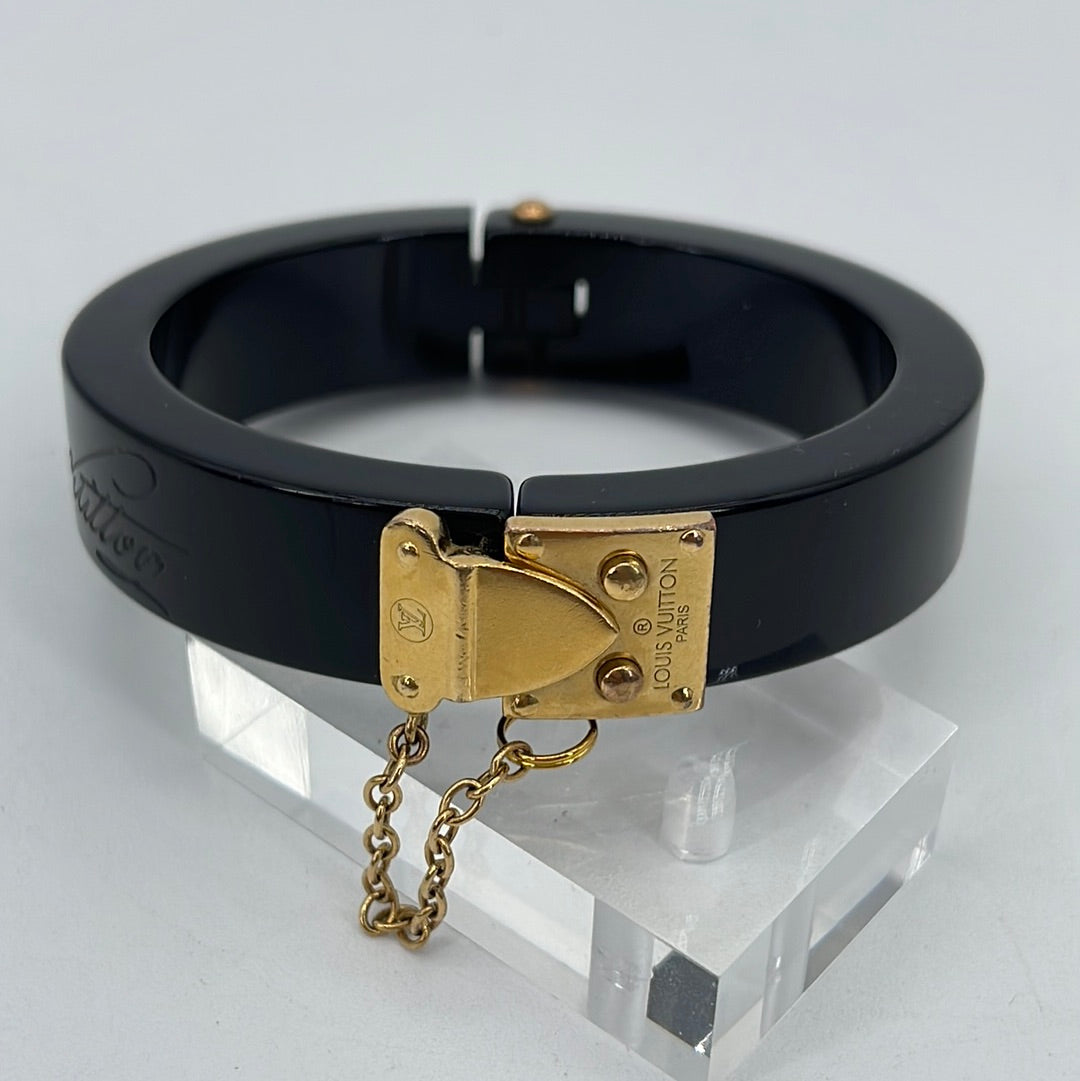 Louis Vuitton Black Damier Vernis S Lock Bracelet Louis Vuitton