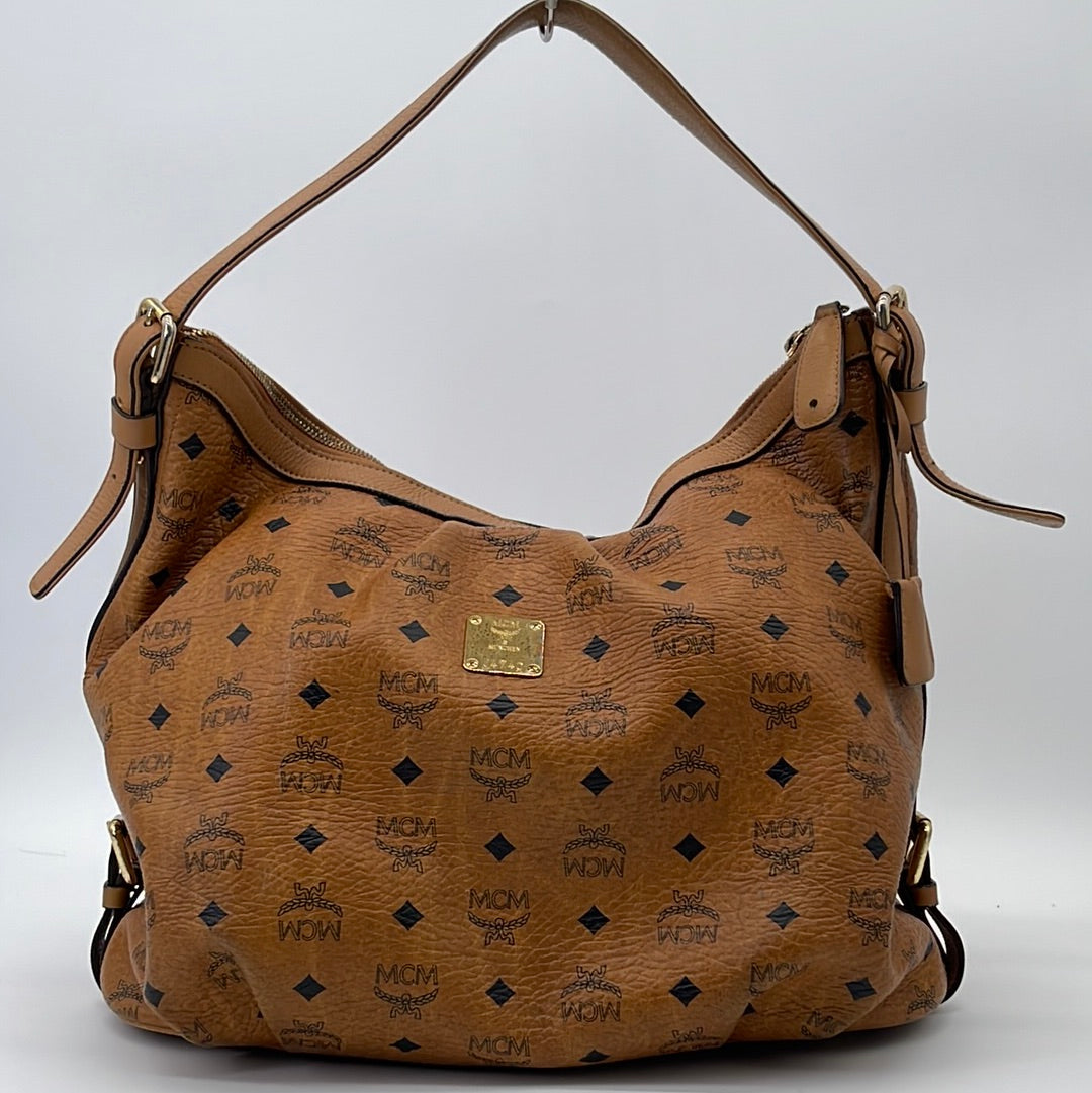 MCM HOBO BAG MEDIUM COGNAC LIGHT RED ref.712456 - Joli Closet