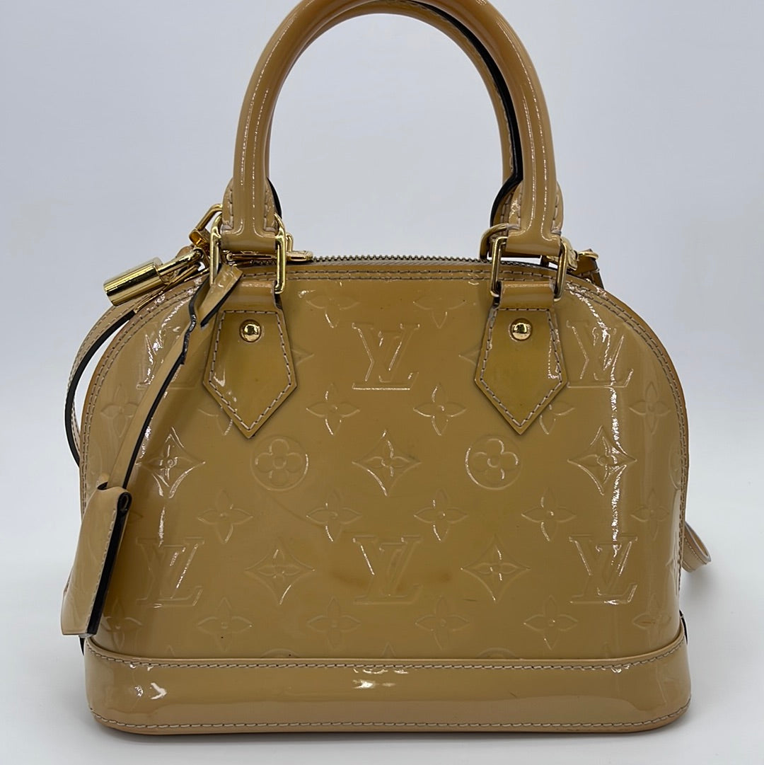 Preloved Louis Vuitton Red Vernis Leather Alma Bb Handbag MI0135 072123