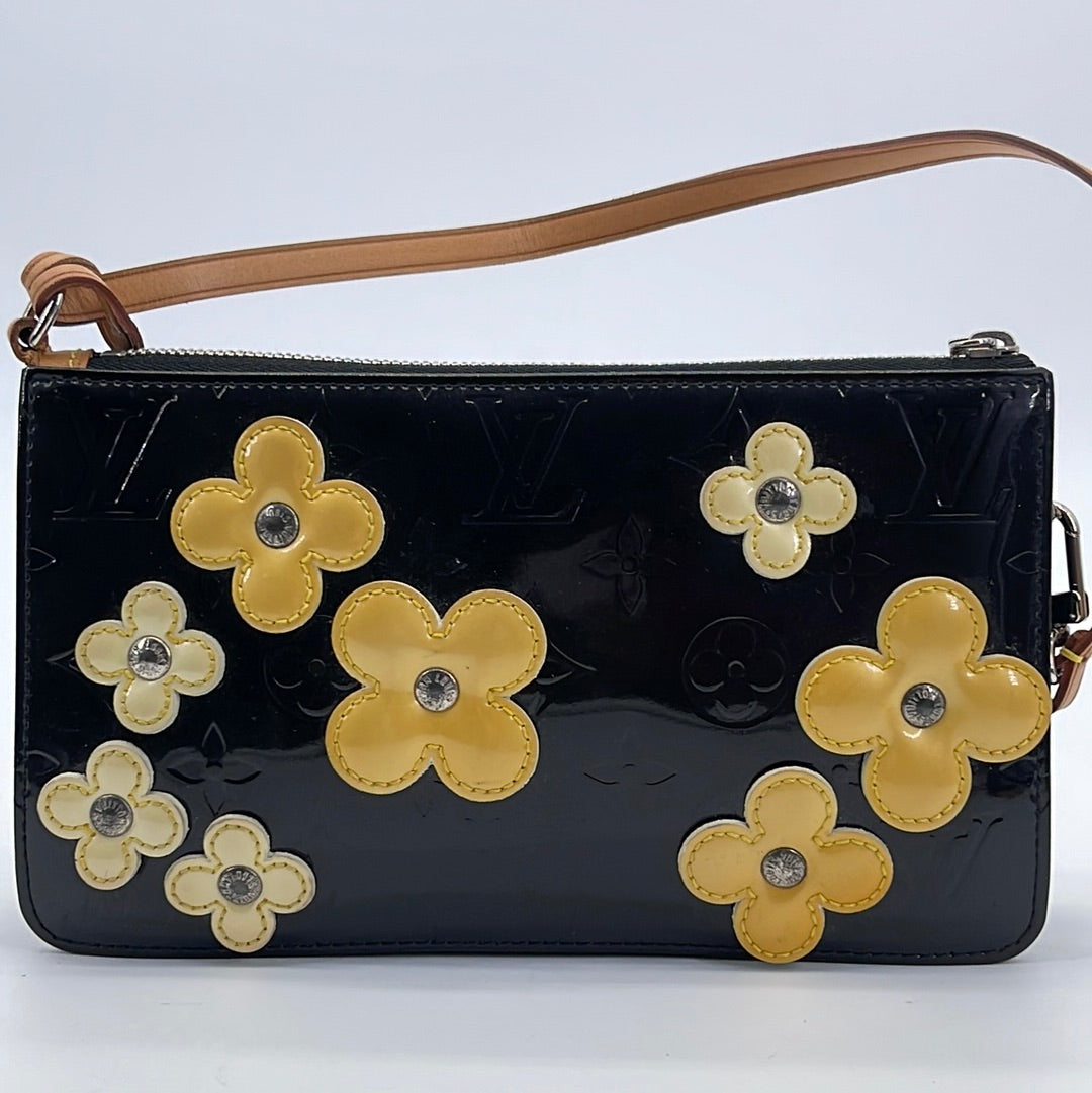 Louis Vuitton Louis Vuitton Black Vernis Leather Flower Lexington Bag
