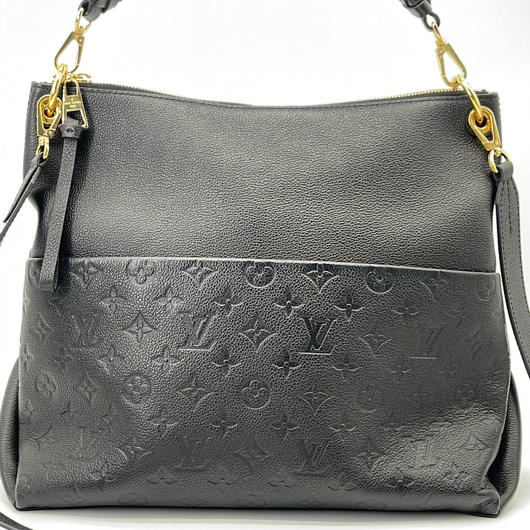 Louis Vuitton Maida Hobo Bag Monogram Empreinte Leather In Black