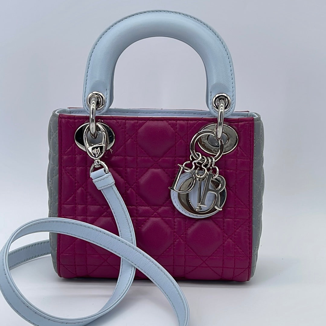 Lady dior leather handbag Dior Pink in Leather - 32716403