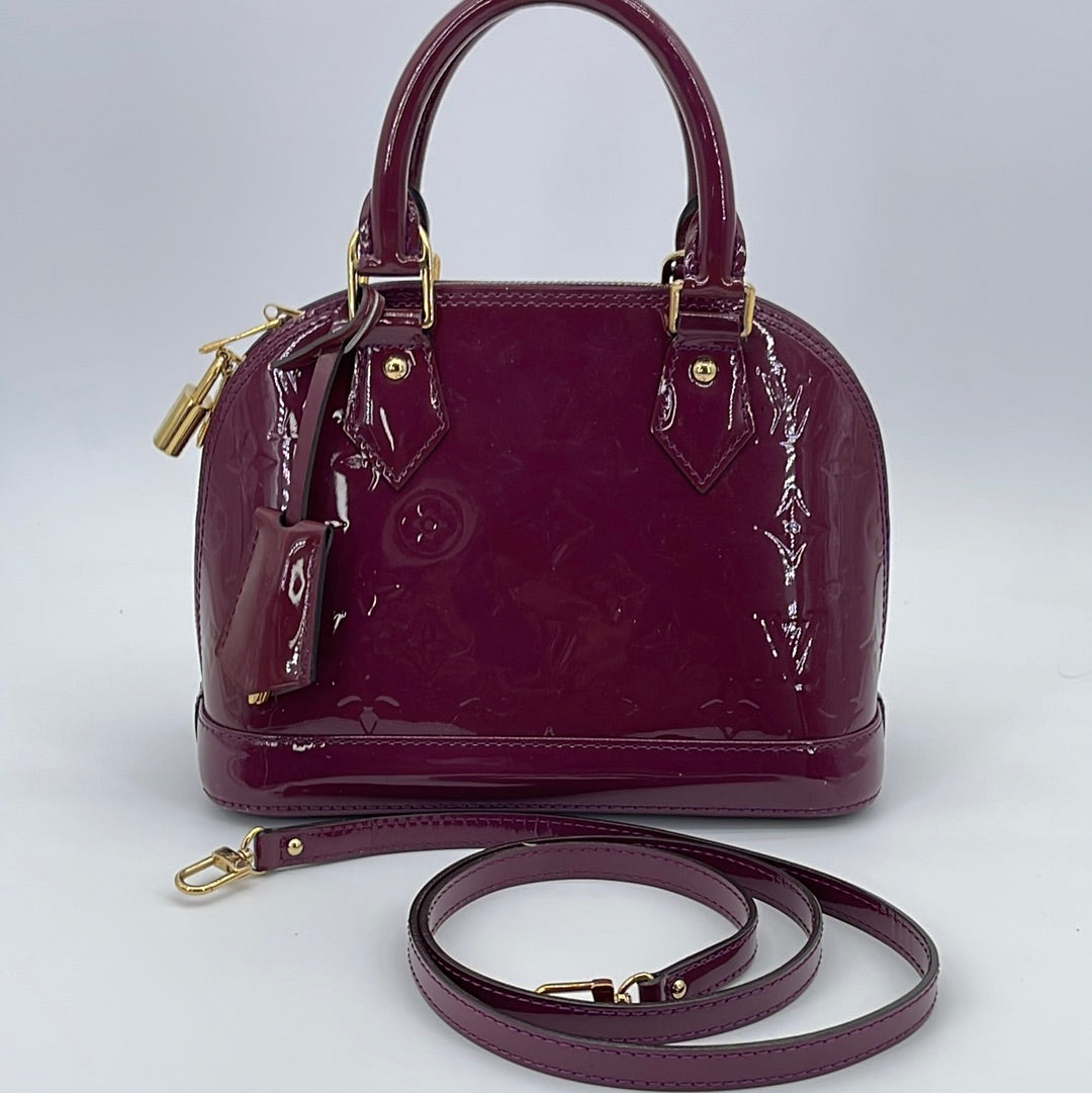Louis Vuitton Patent Leather Alma BB - Purple Handle Bags