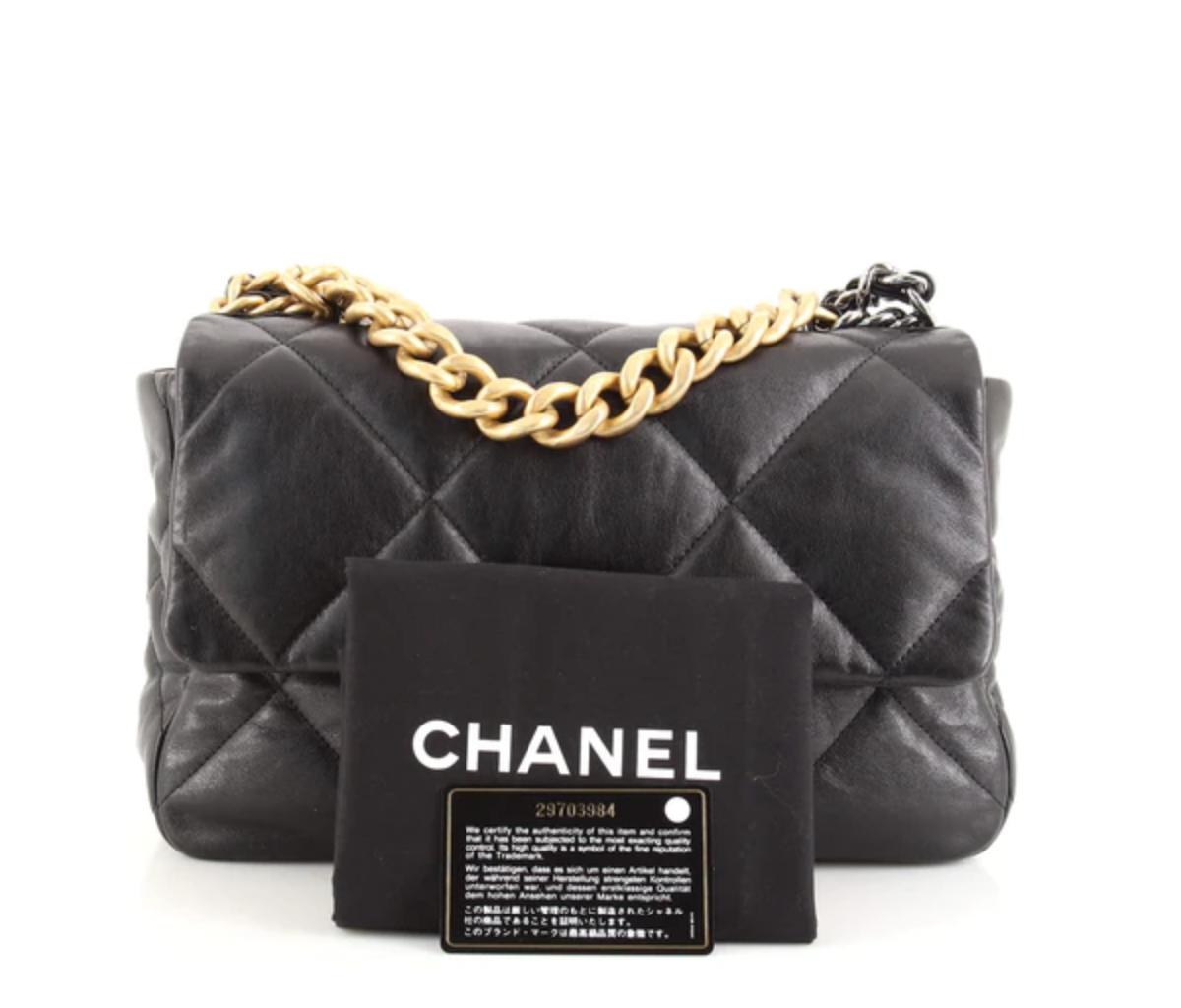 Chanel Black Quilted Lambskin Large Chanel 19 Flap Bag - Handbag | Pre-owned & Certified | used Second Hand | Unisex