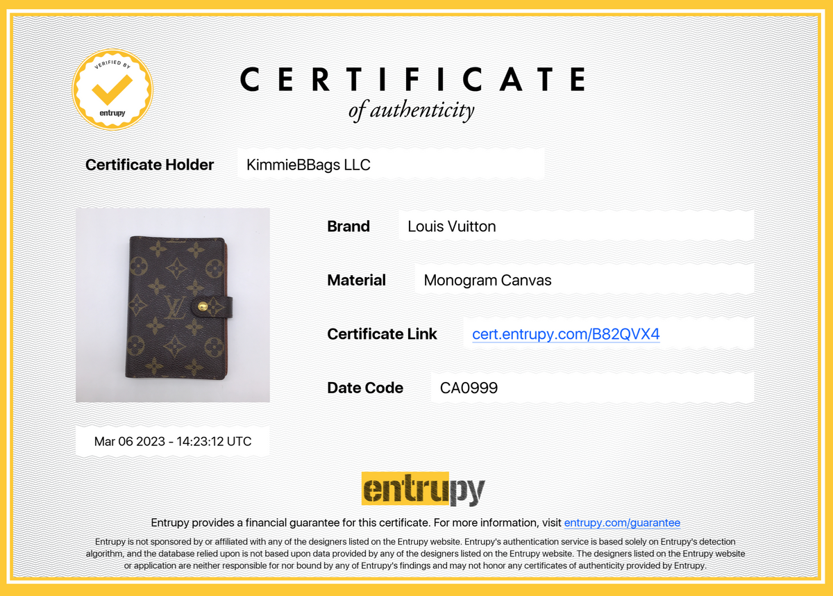 Louis Vuitton agenda PM monogram CA0999