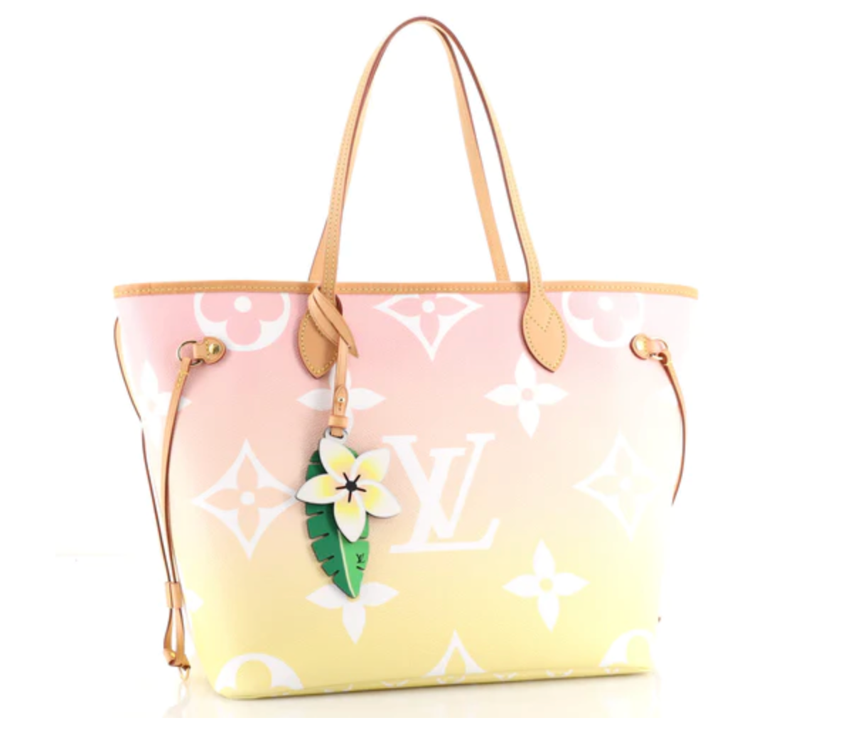 Leather Tote Handbag Neverfull MM by the pool Pink/Yellow, limited edi – LV  PL