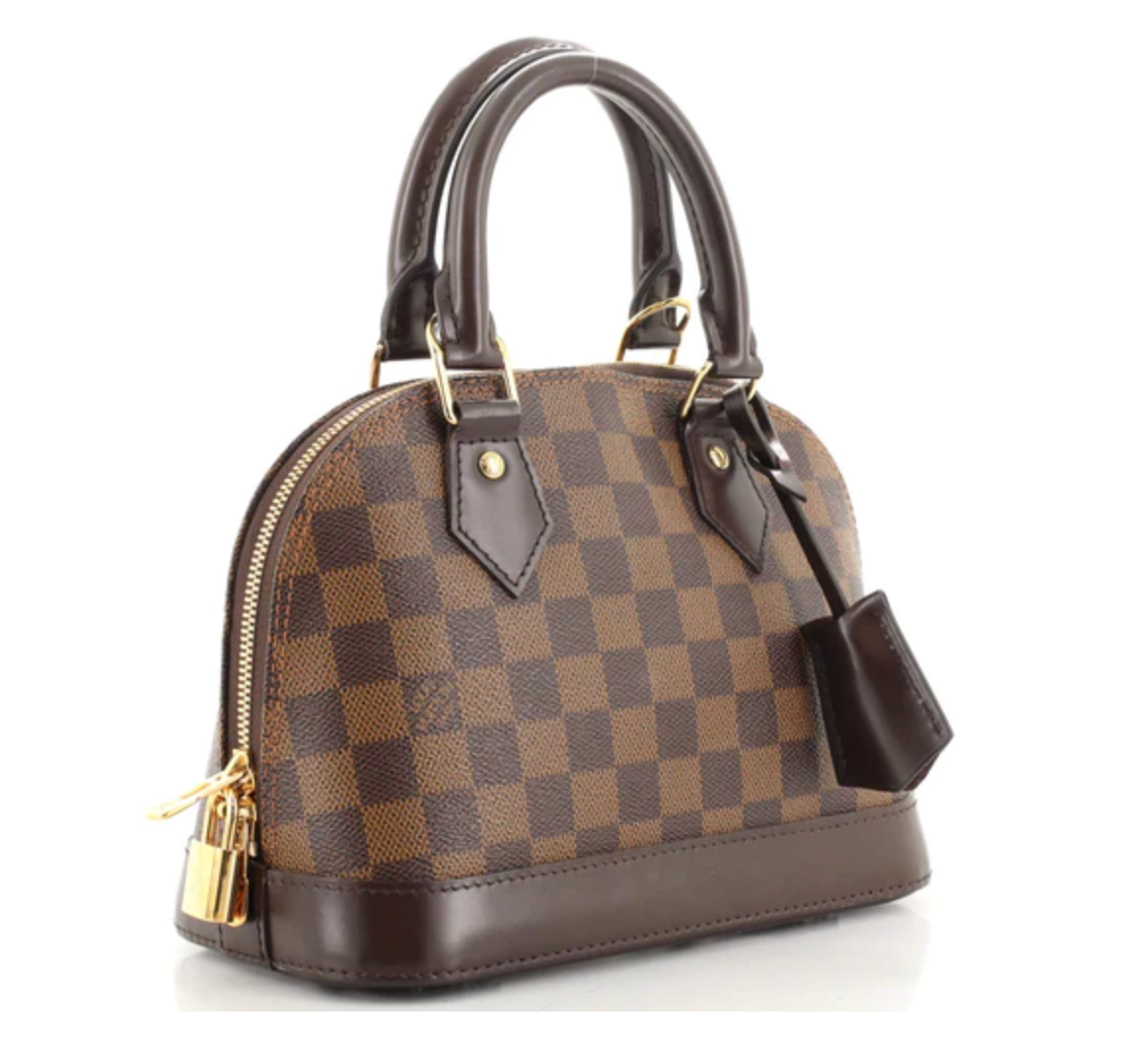 Preloved Louis Vuitton Alma BB Damier Ebene Handbag with Crossbody