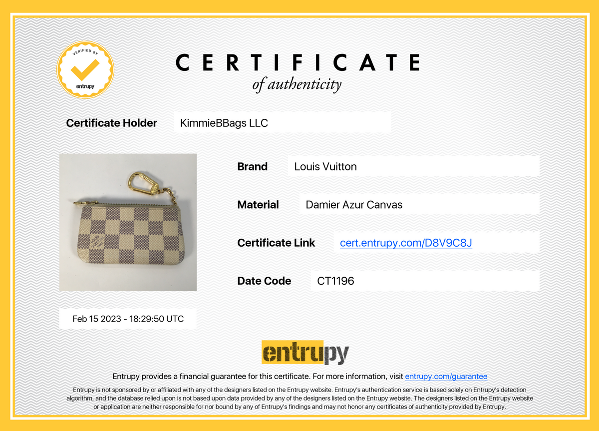 Louis Vuitton Pre-loved Damier Azur Pochette Cles