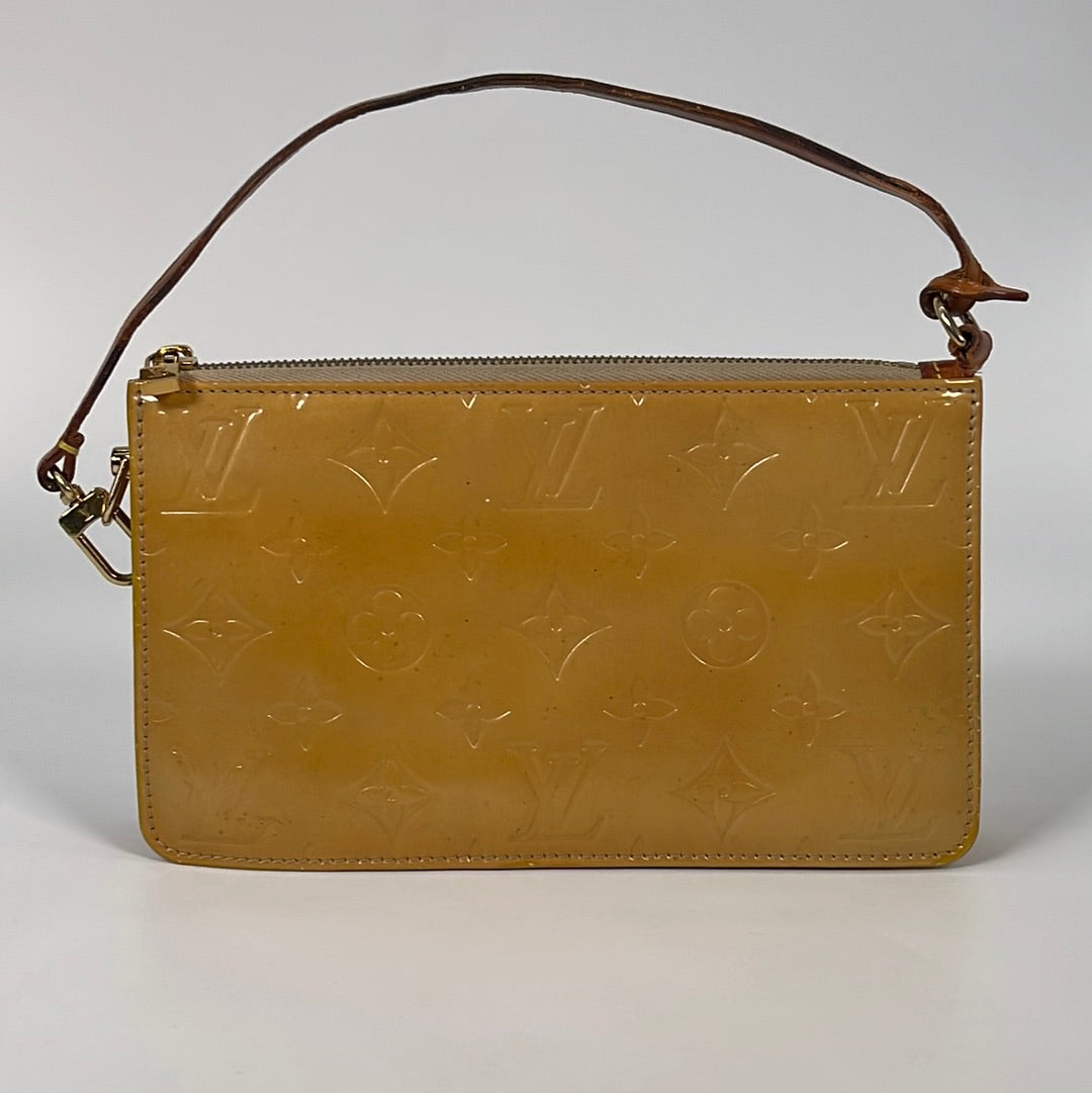 Louis Vuitton Lexington Patent Leather Yellow Pochette Bag