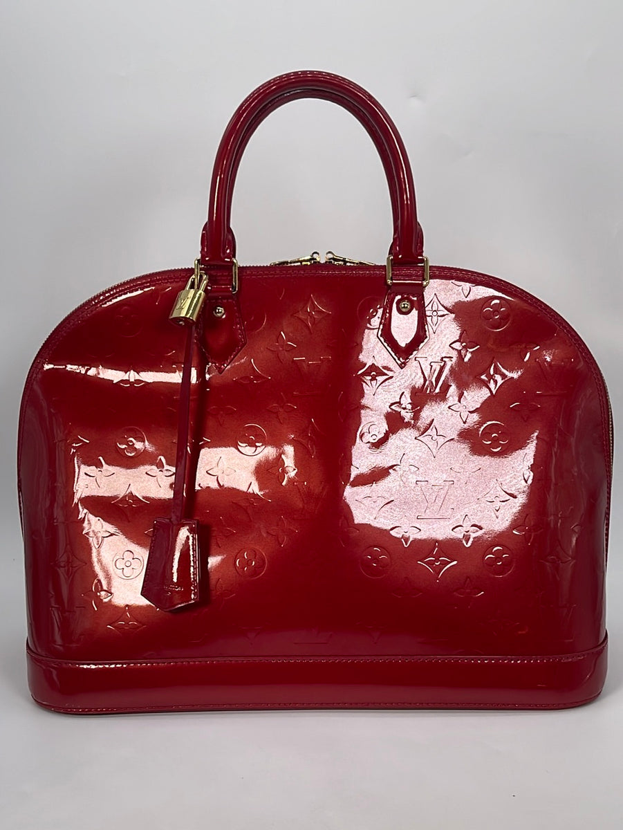 Louis Vuitton Red Monogram Vernis Alma PM Dark red Leather Patent