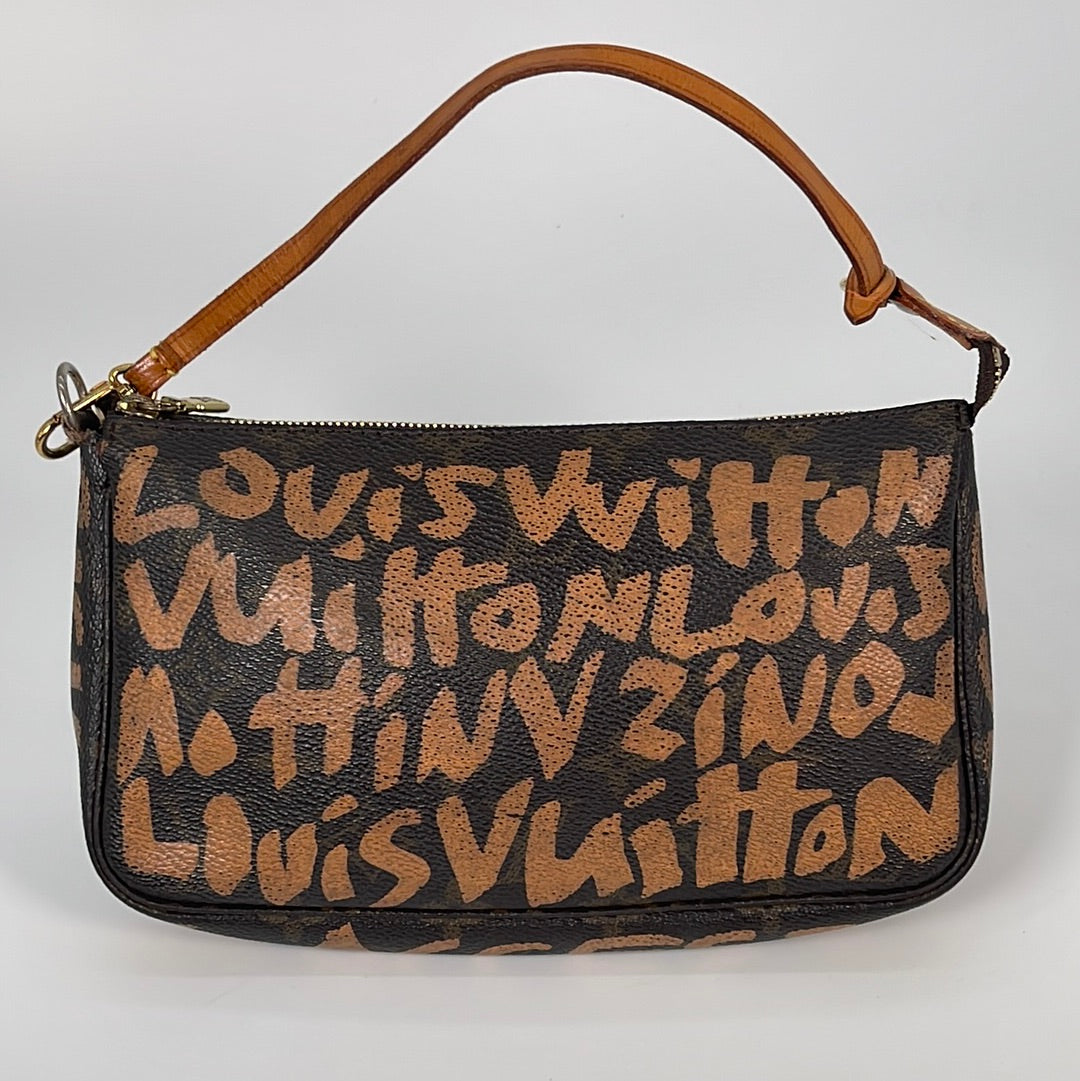 LOUIS VUITTON Monogram Graffiti Pochette Accessoires Pouch with crossbody  strap