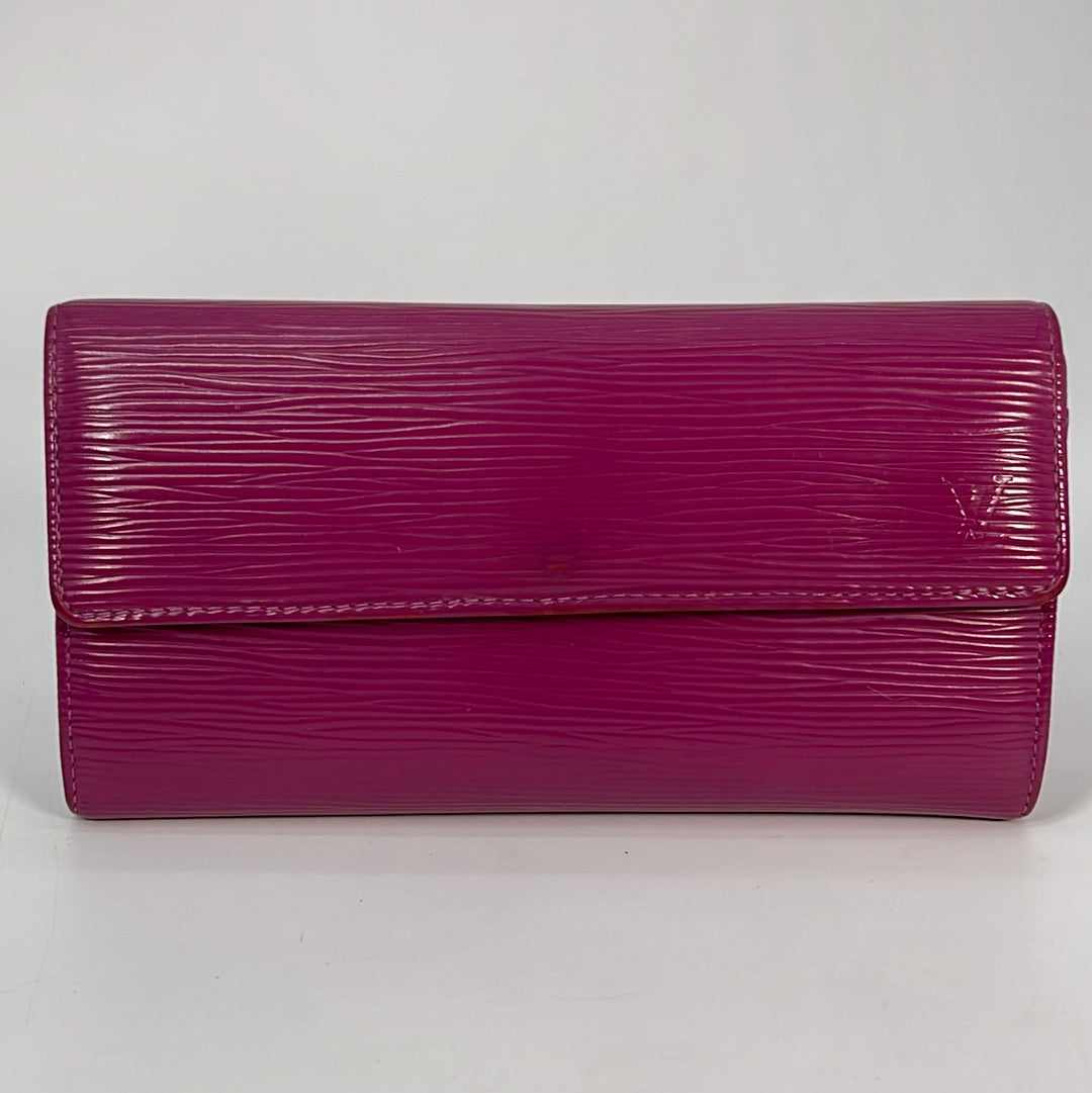PreLoved Louis Vuitton Purple Epi Leather Sarah Long Wallet CA0068