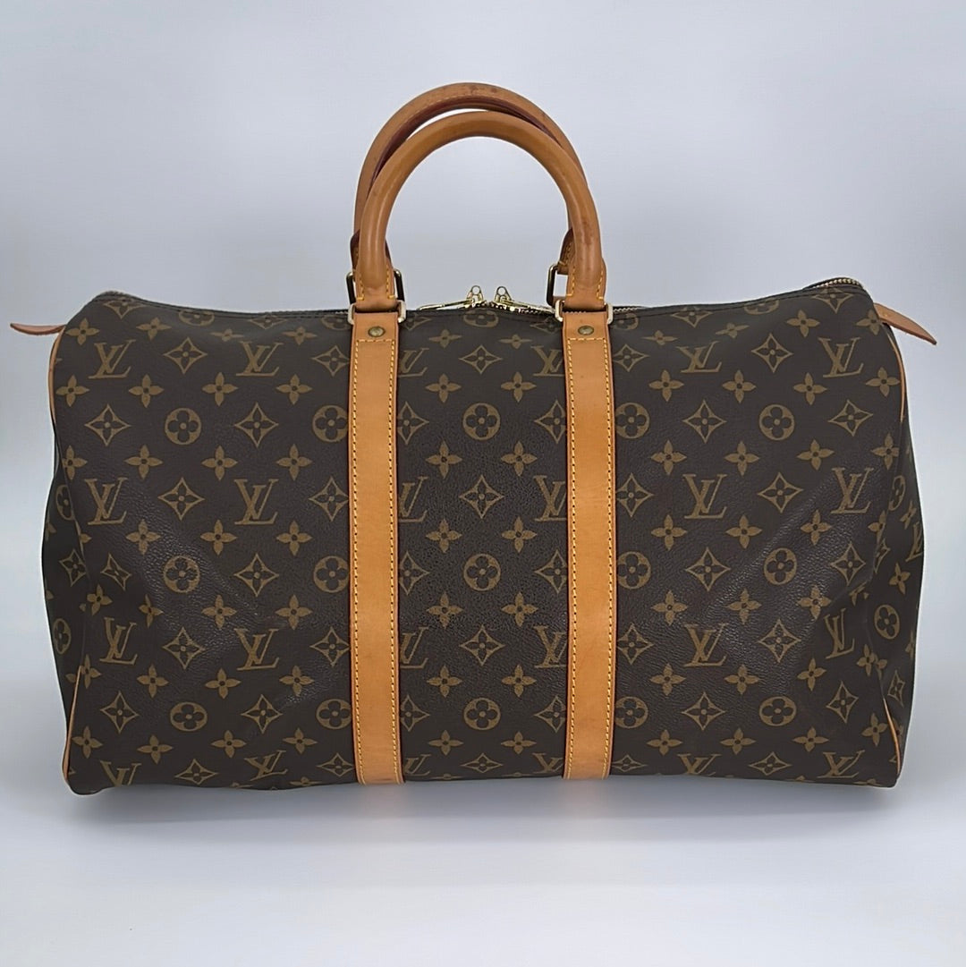 LOUIS VUITTON Keepall 45 Monogram Duffle Vintage Travel Bag