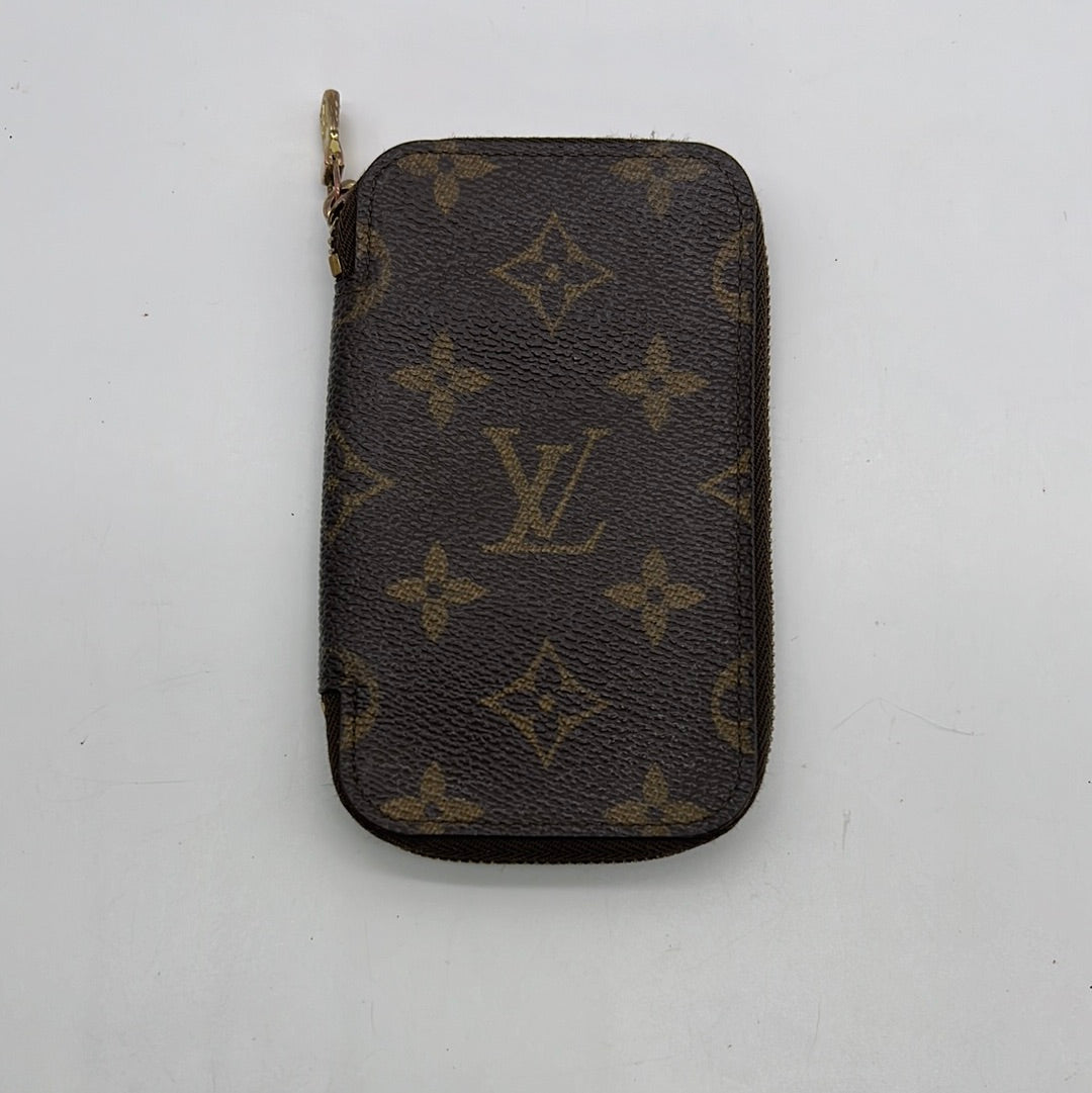 Louis Vuitton Signature Monogram Zippered Change Purse with Key