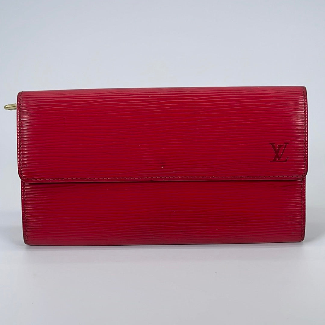 Vintage Louis Vuitton Porte Tresor International Trifold Red Epi Leath –  KimmieBBags LLC