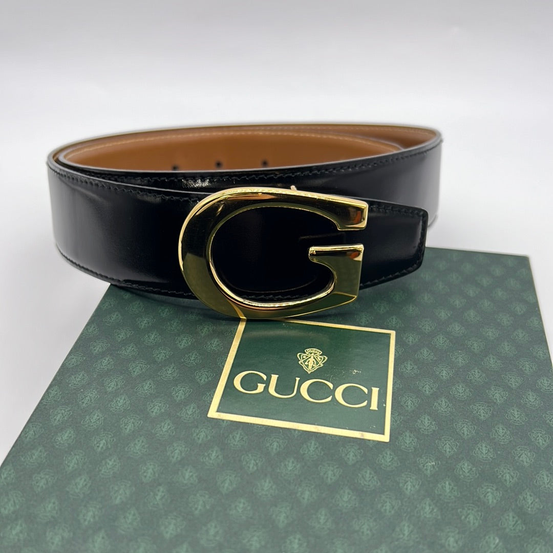 Preloved Gucci Black Leather Belt 70.28.036.1406.0956 012223