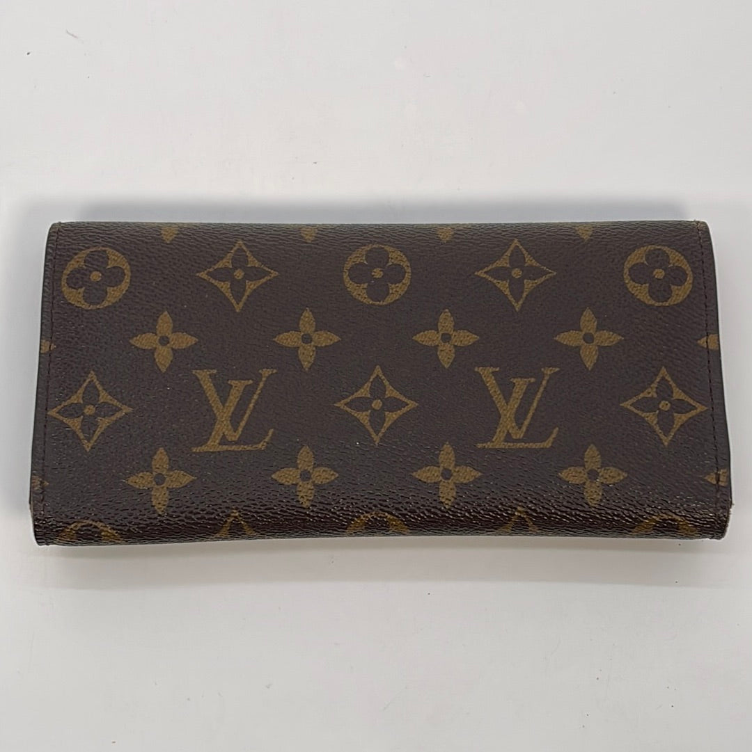 louis-vuitton wallet women authentic Brown Monogram with pink and brown  interior