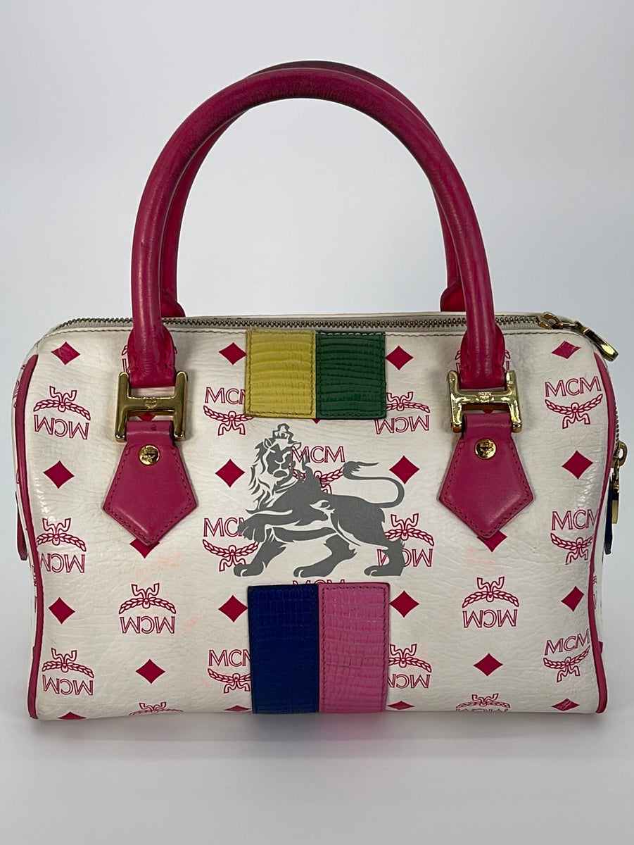 MCM, Bags, Authentic Mcm White Large Speedy Handbag