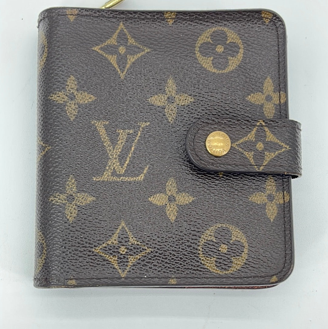 Preloved Louis Vuitton Monogram Compact Bifold Zip Wallet MI0012