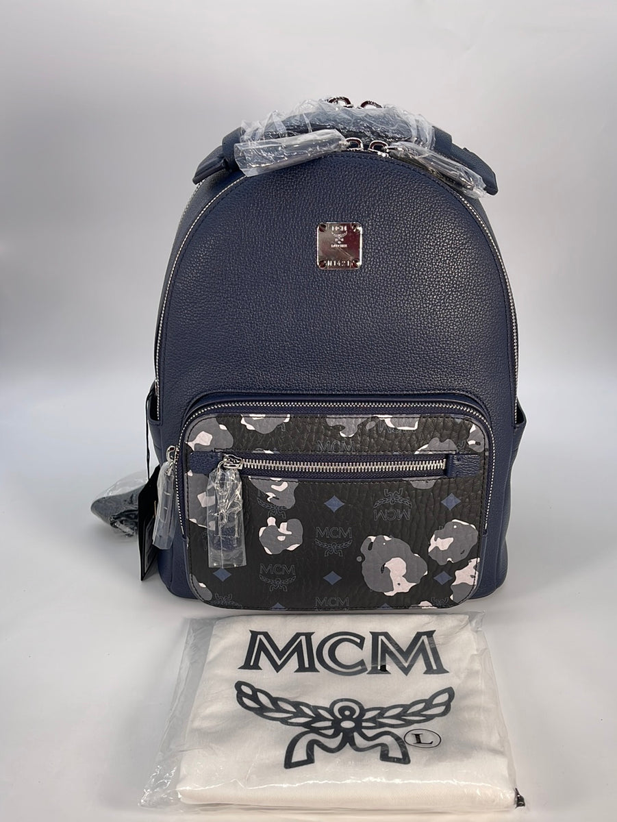 Preloved MCM Blue Leather Camo Stark Visetos Backpack M1046 052223 –  KimmieBBags LLC