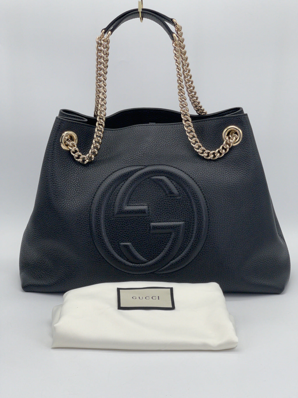 Preloved Gucci Black Leather Large Soho Chain Shoulder Bag HQ428Q4 070924 P