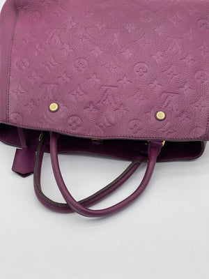 Preloved Louis Vuitton Purple Monogram Empreinte Montaigne MM Handbag. QG7XD9C 091124 P