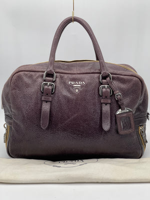 Preloved Prada Purple Shine Leather Bowler Hand bag. DQ4VHCK 101624 P