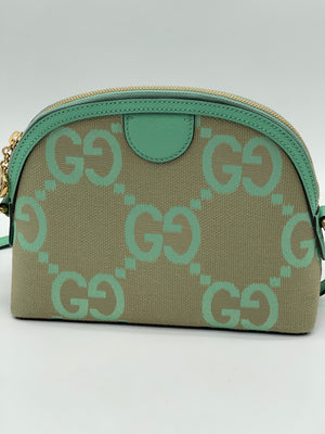 Preloved Gucci Beige/Mint Green GG Canvas Small Ophidia Dome Shoulder bag. 92MX4X7 120224 P