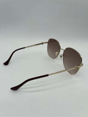 Like New Gucci Gold Oversized Square Gradient Sunglasses with chain TOXLVK1192 090524 H