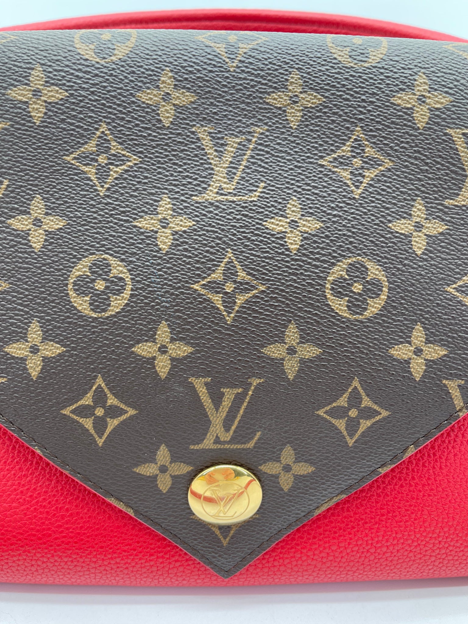 PRELOVED Louis Vuitton Monogram Red Double V Satchel Crossbody Bag X47KD99 083024 P