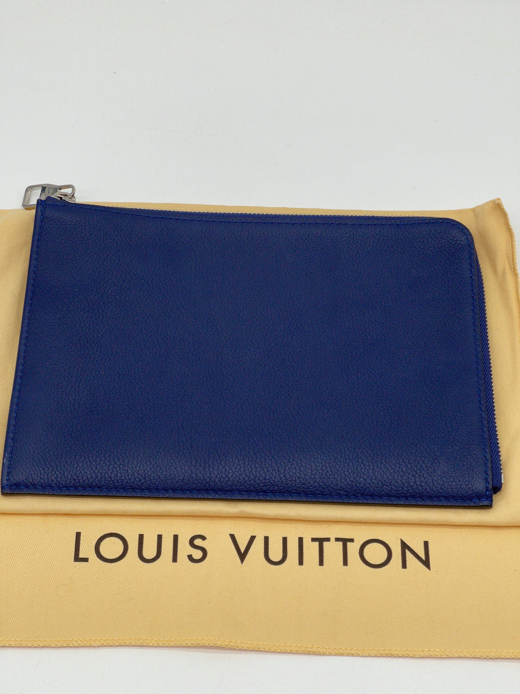 Preloved Louis Vuitton Blue Leather Pochette Jour PM Pouch. QB7CWH7 100424 P